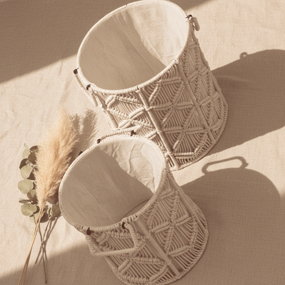 Macrame Storage Baskets | White | Set of 2