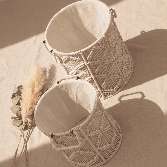 Macrame Storage Baskets | White | Set of 2