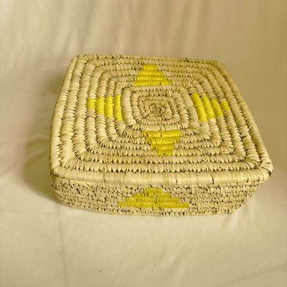 Handwoven Natural Fiber Square Box