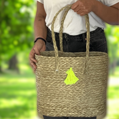 Handwoven Natural Fiber Grocery Bag