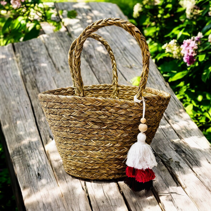 Handwoven Natural Fiber Bag- Small