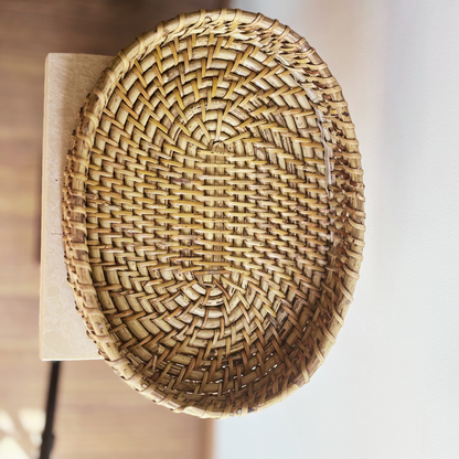 Rattan Oval Tray- 12.5"