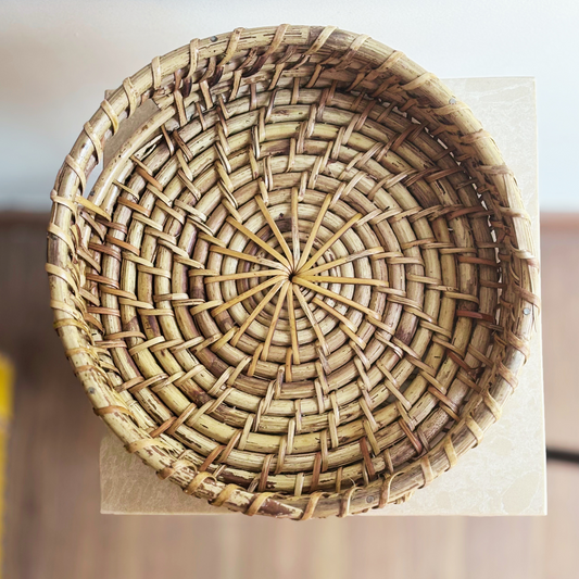 Rattan Round Tray 10"x3"