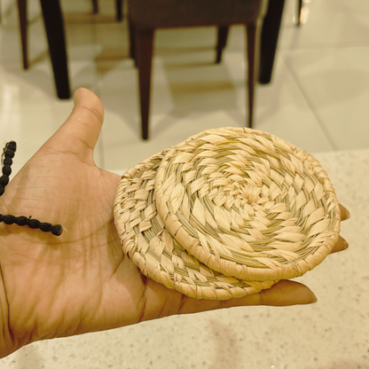 Handwoven Natural Fiber Coasters- Set of 2