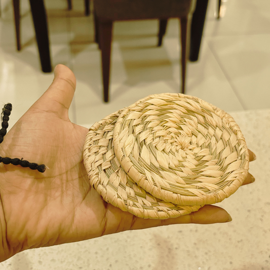 Handwoven Natural Fiber Coaster- Set of 2
