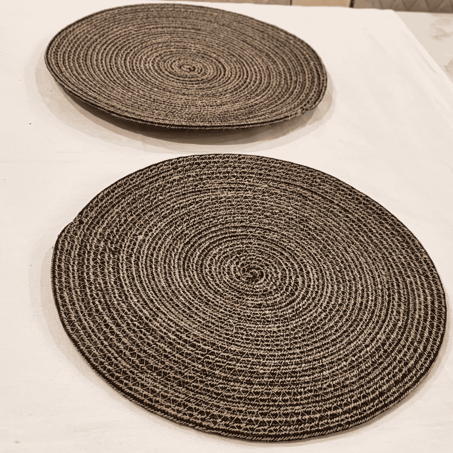 Cotton Rope 15" Mocha Placemat | Black and Brown| 2 units
