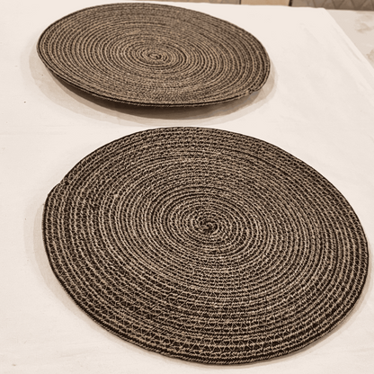 Cotton Rope 15" Mocha Placemat | Black and Brown| 2 units