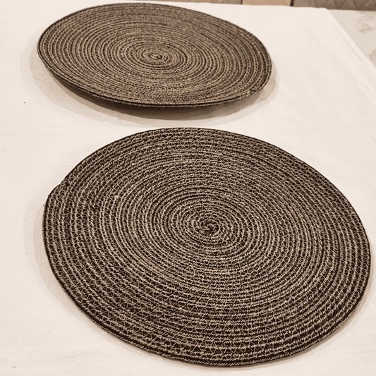 Cotton Rope 15" Mocha Placemat | Black and Brown| 2 units