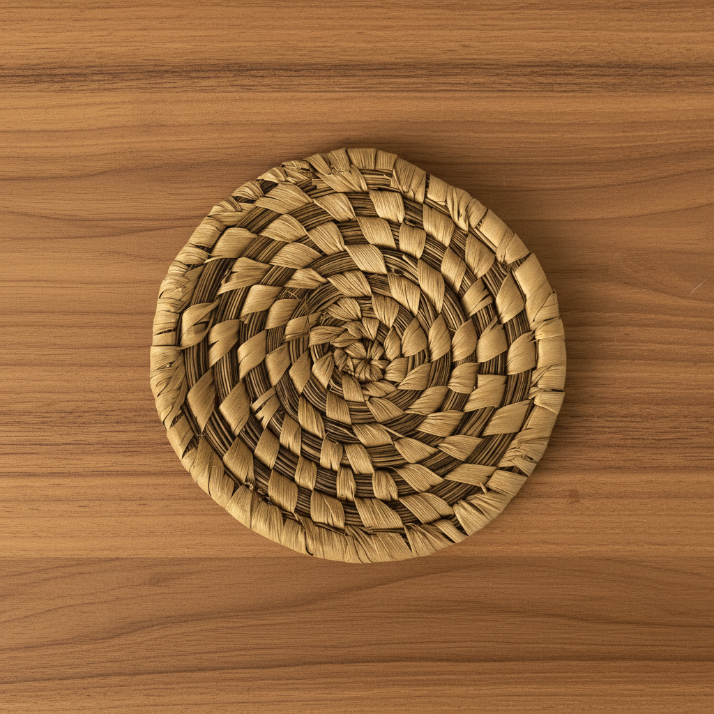 Handwoven Natural Fiber Coasters- Set of 2