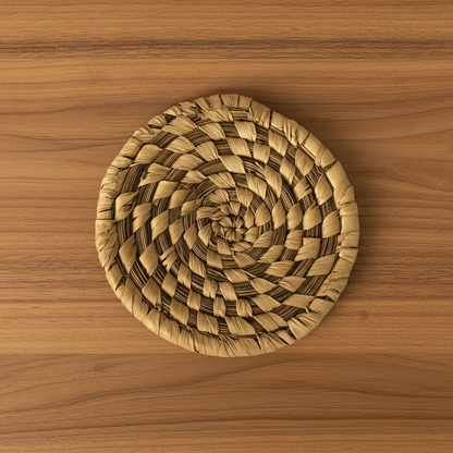 Handwoven Natural Fiber Coasters- Set of 2