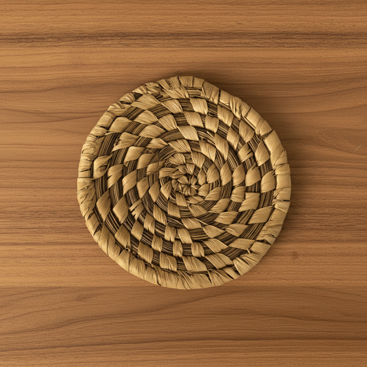 Handwoven Natural Fiber Coasters- Set of 2